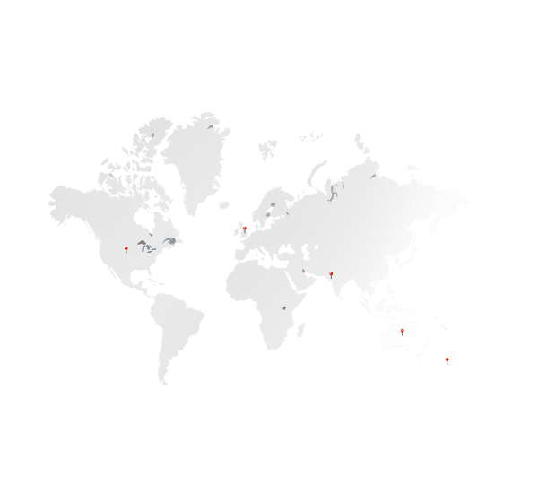 World Map showing global presence